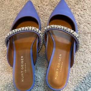 Kurt Geiger Lavender Crystal-Embellished Pointed Mules